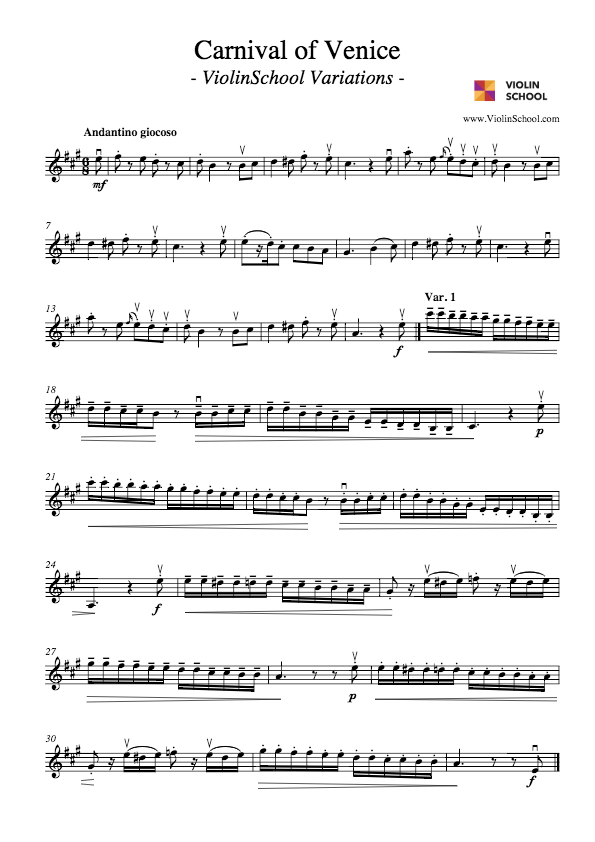 Carnival of Venice - ViolinSchool Variations