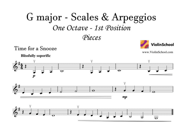 1 Octave Scale Exercises - Pieces in G Major