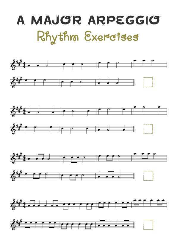 A Major Arpeggio - Rhythm Exercises