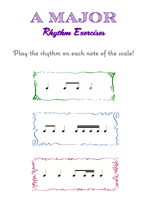 A Major Scale - Boxed Rhythm Exercises