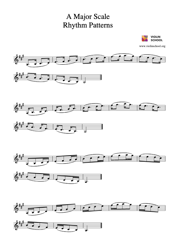 A Major Scale: Rhythm Patterns