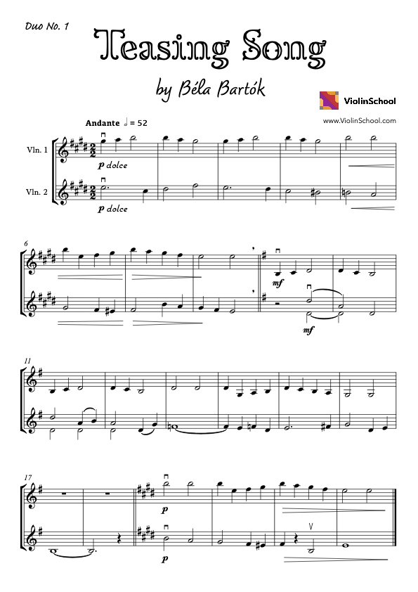 Bartók Duo No.1 - Teasing Song