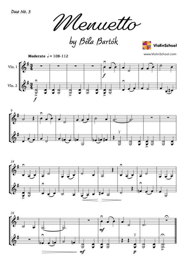 Bartók Duo No.3 - Menuetto