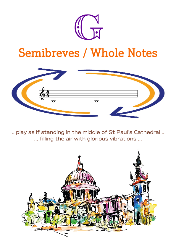 Semibreves / Whole Notes on G