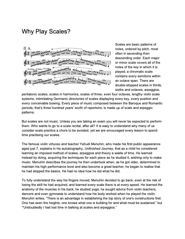 Why Play Scales?
