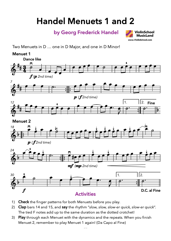 https://www.violinschool.com/wp-content/uploads/2020/06/Handel-Minuets-1-and-2-Lesson-C14-2.1.0-ViolinSchool.pdf