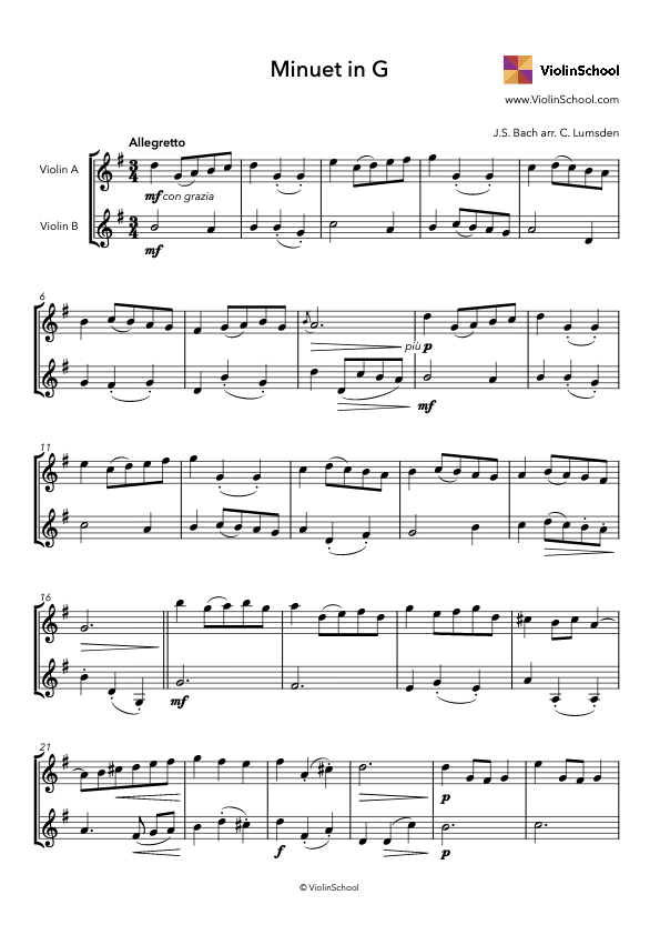 bach minuet bach minuet