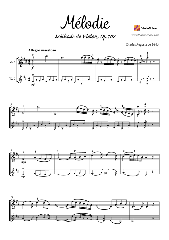 Mélodie for Two Violins
